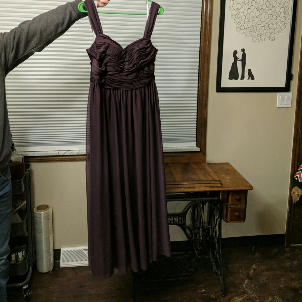 Azazie dark purple bridesmaids dress